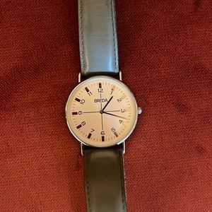 Breda watch with gray leather strap